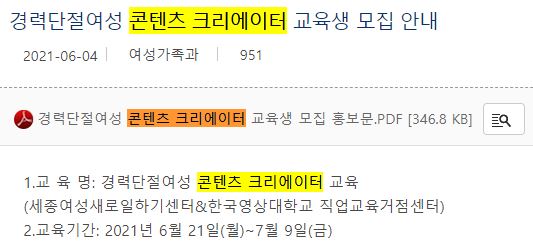 세종시청-콘텐츠 크리에이터>정보글 창작자