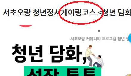 청년정서케어링코스를 '청년정서챙김과정' 으로 바꿔주세요.