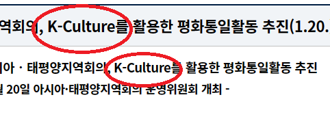 K-Culture 를 '한국문화' 로 바꿔주세요.