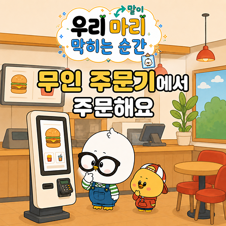 무인 주문기에서 주문해요!